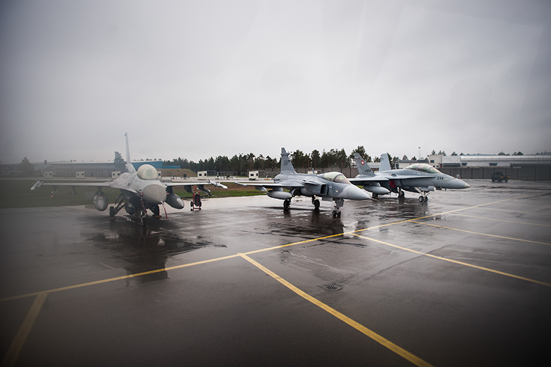 JAS 39 Gripen på Arctic Challenge Exercise 2015 vid F21 i Luleå.